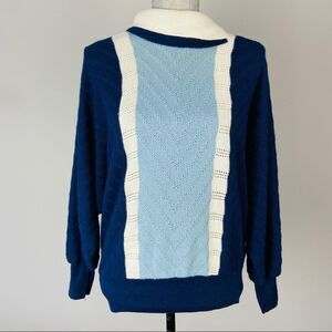 Vintage wool blend mock neck knit long sleeve sweater.